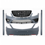 Body Kit with Front Grille Black suitable for Mercedes S-Class W222 (2013-06.2017) S63 Design