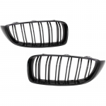 Central Kidney Grilles suitable for BMW 4 Series F32 F33 F36 (2013-03.2019) Double Stripe M Design Piano Black