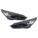 Headlights LED DRL suitable for Ford Focus III Mk3 (2015-2017) Bi-Xenon Design Dynamic Flowing Turn Signals Demon Look