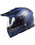 LS2 MX436 PIONEER EVO MASTER MATT BLACK BLUE krosinis &scaron;almas