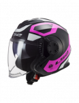 LS2 OF570 VERSO MARKER MATT BLACK VIOLET atviras &scaron;almas