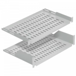 Lentyna 19" gylis 550 mm, 2U, 2 tvirtinimo ta&scaron;kai, balta