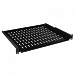 Lentyna 19" gylis 300 mm, 1U, 2 tvirtinimo ta&scaron;kai, juoda