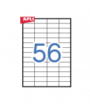 Lipnios etiketės APLI, 52,5 x 21,2 mm, A4, 56 lipdukai lape, 100 lapų, balta