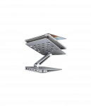 AXAGON Desk Mount | HMC-STND USB-C 5Gbps Stand and Hub 7in1 | Adjustable Height, Tilt | 10-16 " | Aluminum