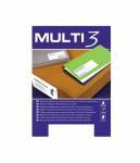 Lipnios etiketės MULTI-3, 48,5 x 25,4 mm, A4, 100 lapų, balta