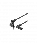 Goobay | 97350 | Euro connection cord, both ends angled | Black Euro male (Type C CEE 7/16) | Device socket C7