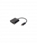 Digitus | USB-Type-C Gigabit Ethernet Adapter + PD with power delivery function | DN-3027 | Black | USB-C port to a Gigabit netw