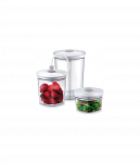 Caso | Vacuum Canister Set | 01260 | 3 canisters | White/Transparent