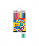 Spalvoti pie&scaron;tukai, dideli, apvalūs Colorino Kids Jumbo 10 spalvų, su drožtuku