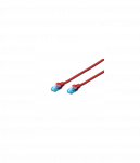 Digitus | Patch cord | CAT 5e U-UTP | PVC AWG 26/7 | 0.5 m | Red | Modular RJ45 (8/8) plug | Boots with kink protection, strain
