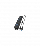 Raidsonic | 20-in-1 USB HUB with power supply, on/off button and mounting brackets | IB-HUB1720-U3