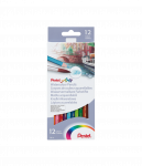 Spalvoti pie&scaron;tukai PENTEL ARTS, &scaron;e&scaron;iabriauniai, akvareliniai, 12 vnt.