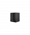 Lanberg | Rack cabinet 19" wall-mount 15U/600x600 (flat pack) with glass door | WF01-6615-10B | Black