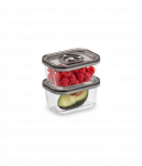 Caso | Glass Vacuum Containers with Plastic Lid (2 pcs) | VacuBoxx Eco-Duo S | Transparent