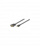 Goobay | DVI-D/HDMI cable, gold-plated | DVI-D male Single-Link (18+1 pin) | HDMI male (type A) | HDMI to DVI-D | 1.5 m