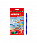 Flomasteriai dvipusiai KORES KORELLO 2 in 1, 10 vnt., dvipusiai
