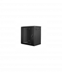 Lanberg | Rack cabinet 19" wall-mount 12U/600x450 (flat pack) with glass door | WF01-6412-10B | Black
