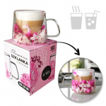 Termostiklinė stiklinė su gėlių kompozicija viduje (180 ml) Termostiklinė stiklinė su gėlių kompozicija viduje (180 ml)