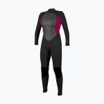 Moteri&scaron;kas plaukimo kostiumas O'Neill Reactor-2 3/2 Back Zip Full J18 black/punk pink
