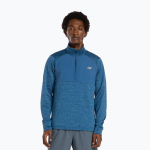Vyri&scaron;ki bėgimo mar&scaron;kinėliai su ilgomis rankovėmis New Balance Athletics Heat Grid 1/2 Zip dark shoreline