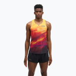 Vyri&scaron;ki bėgimo mar&scaron;kinėliai HOKA Race Day Singlet TR Print hoka citrus
