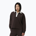 Moteri&scaron;kas džemperis Sweaty Betty Revive Rugby espresso brown