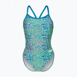 Moteri&scaron;kas vientisas maudymosi kostiumėlis arena Snake Skin Challenge blue cosmo multi/blue cosmo