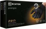 Viekartinės pir&scaron;tinės MERCATOR Powergrip, nitrilinės, juodos, L dydis, 50 vnt