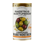 Žaliosios ir juodosios alyvuogės su kauliukais MAESTROS ACEITUNEROS, &bdquo;Mare Nostrum&ldquo; skonio, 350/185