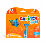 Flomasteriai mažyliams CARIOCA BABY TEDDY MARKER, 6 spalvų