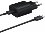 Samsung EP-TA800 Super Fast Charging 25W Įkroviklis USB-C + Kabelis USB-C, Juoda