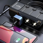 Automobilinis lizdų &scaron;akotuvas 12/24V su Type-C jungtimis 120W