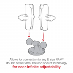 RAM&reg; Double Ball Adapter pagrindas B dydis, RAM-B-217U