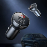 Baseus automobilinis įkroviklis  2x USB, 4,8A, 24W, pilkas