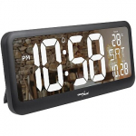Maclean GreenBlue Extra Large LED Wall Clock, Temperature, Date, GB214 GB214