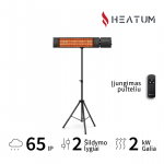 Pastatomas Infraraudonųjų spindulių &scaron;ildytuvas Heatum H2000R URBAN Black su trikoju stovu