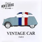 Japoni&scaron;ko dizaino vyri&scaron;kos kojinės &bdquo;Sukeno Plus One&rdquo; Vintage Car Blue