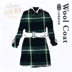 Japoni&scaron;ko dizaino moteri&scaron;kos kojinės &bdquo;Sukeno Plus One&rdquo; Wool Coat Green