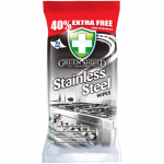 Green Shield Stainless Steel Drėgnos servetėlės nerūdijančio plieno pavir&scaron;iams 70 vnt