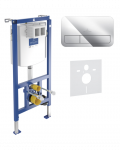 Potinkinio WC rėmo komplektas VILLEROY & BOSH ViConnect (4 in 1), chromuotas mygtukas, 92249061