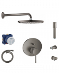 Potinkinis du&scaron;o komplektas GROHE Essence 2 i&scaron;ėjimų, brushed hard graphite