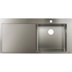 Nerūdijančio plieno plautuvė HANSGROHE 1045 x 510 mm, kairinė, 43306800