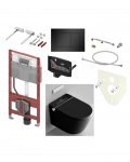 Pakabinamas unitazas su bidės funkcija TECE (10 in 1) SET1 Rimless su sėdyne ir dangčiu komplekte su potinkiniu rėmu ir mygtuku