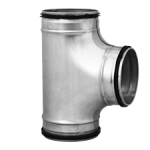 Ventiliacijos tri&scaron;akis ALNOR 125 / 90&deg;, &scaron;tampuoto plieno