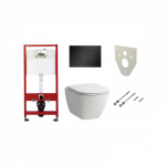Potinkinis universalus unitazo (WC) rėmo rinkiniai TECEprofil Base (4 in 1) + pakabinamas unitazas LAUFEN Lua Rimless su slim S