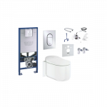 Potinkinis WC rėmas (5 in 1) yra i&scaron;manus pakabinamas unitazas GROHE Sensia Arena Rimless su bidė