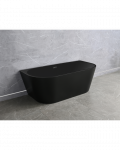 Akrilinė laisvai pastatoma vonia ORO Alicia All Matt Black 170 x 80 cm, su juodos-matinės spalvos spalvos sifonu ir persipylimu
