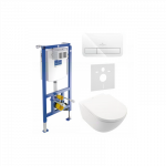 Potinkinio WC rėmo (4 in 1 White) yra unitazo rinkinys villeroy & BOCH Subway 3.0 Twist flush su slow close dangčiu is keramikos