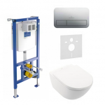 Potinkinio WC rėmo (4 in 1 &scaron;lifuotas chromas) yra unitazo rinkinys villeroy & BOCH Subway 3.0 Twist flush su slow close dangčiu